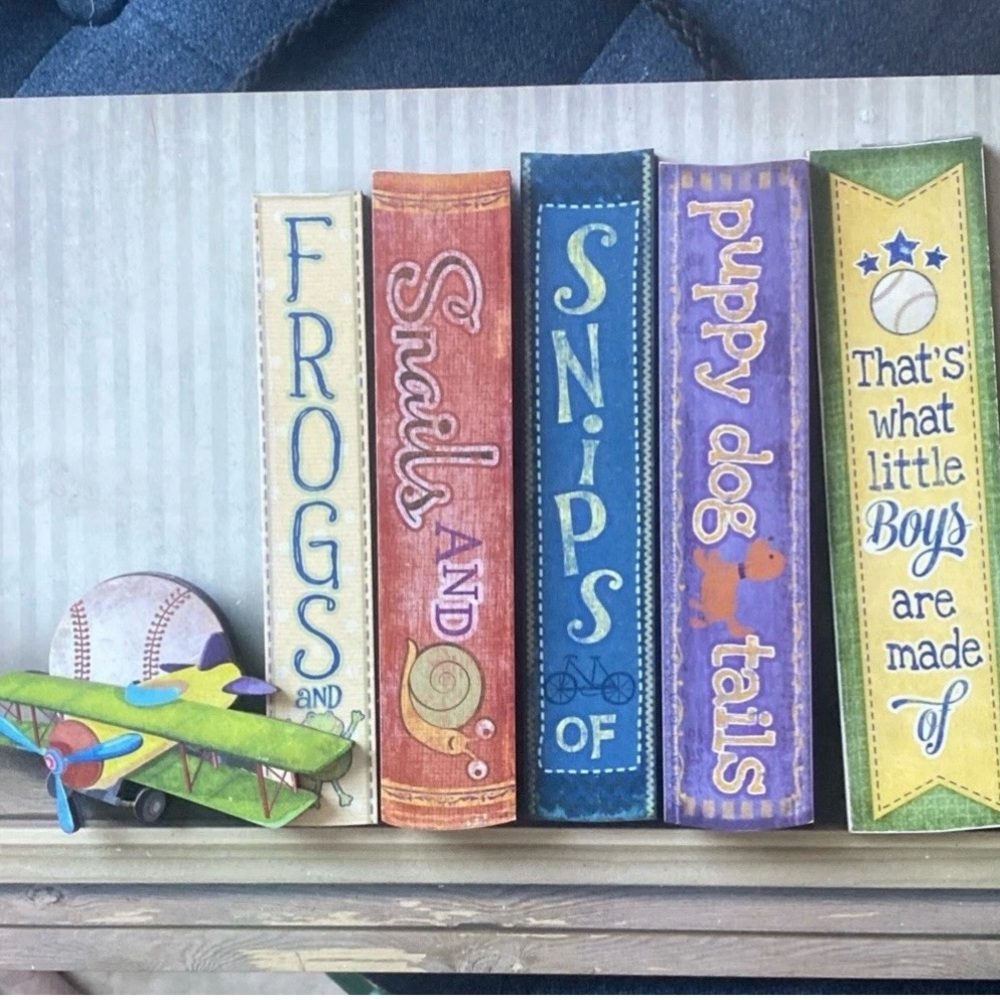 Nursery Book Spine Wall Art - Multicolor Decorative Blocks